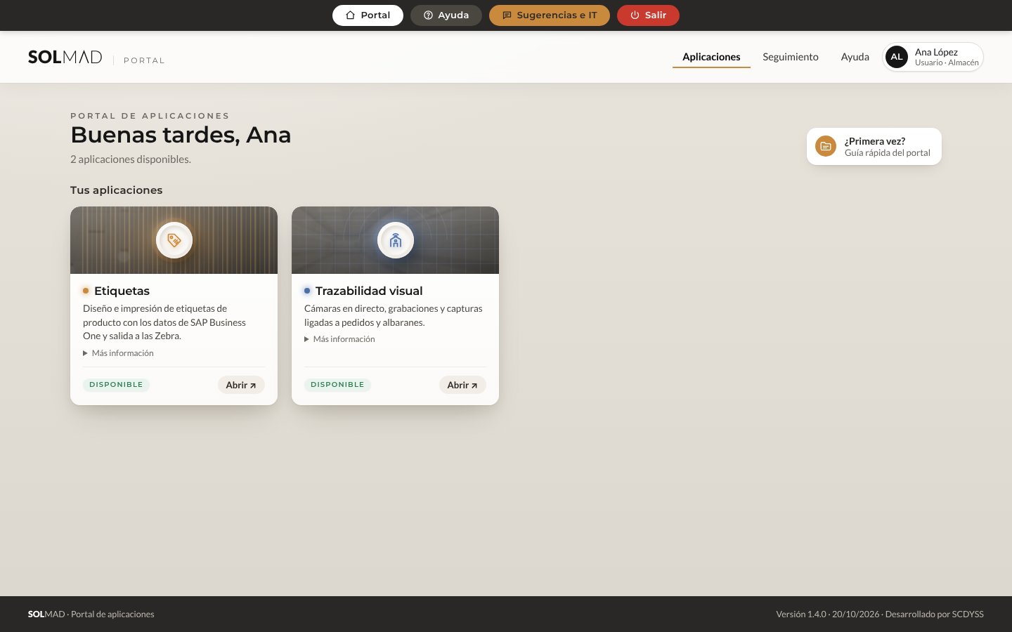 Inicio del portal